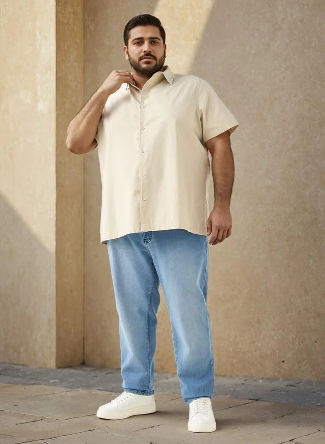 ماكسيم Plus Size Textured Regular Fit Shirt