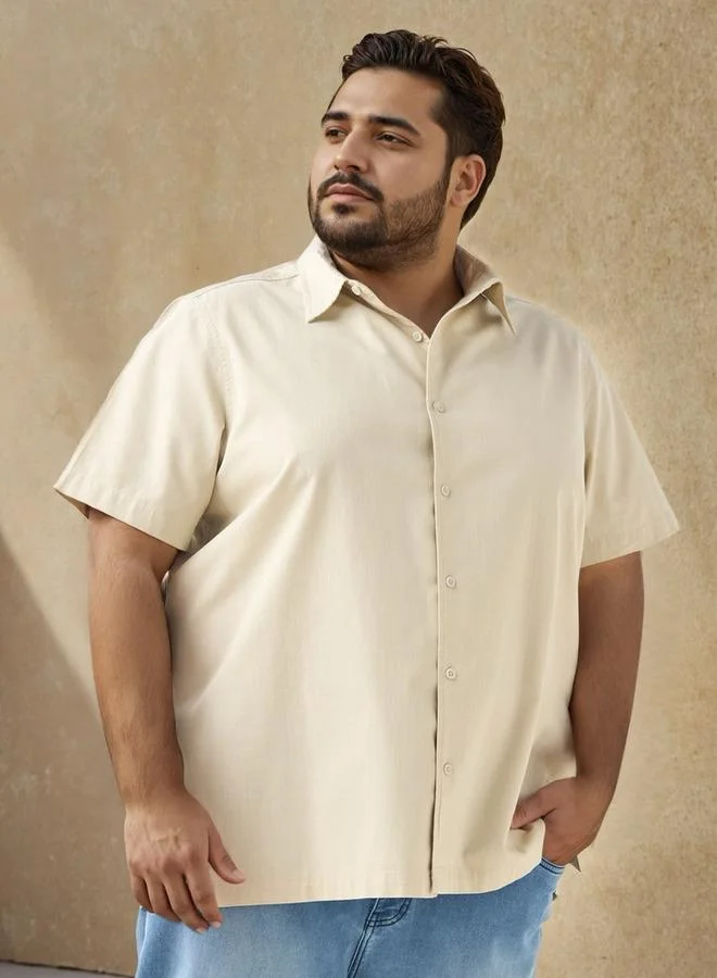 ماكسيم Plus Size Textured Regular Fit Shirt