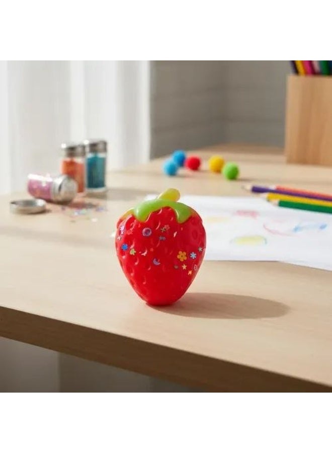 Pinch Family Strawberry Squishy Sensory Stress Toy with Glitter - Image 2
