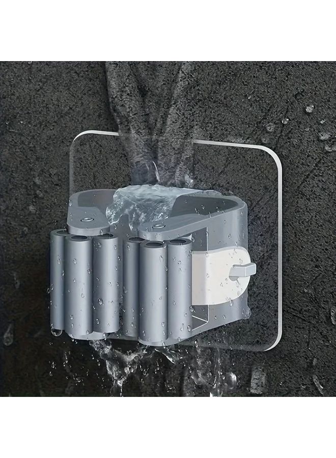 Modern Wall Mounted Mop Broom Holder 2pcs White No Drilling Heavy Duty Plastic Storage Hooks - Image 5