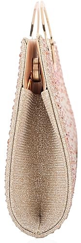 DEXMAY DM Dexmay Rhinestone Clutch Handbag with Crystal Handle for Wedding Party Elegant Clutch Purse for Women Champagne - Image 4