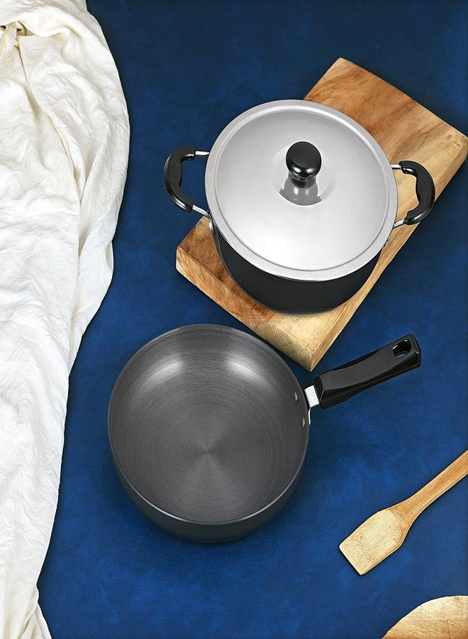 Chakmak Ares Hard Anodized Kadhai 3lit, and Frypan Induction 24cm Cookware 2 Pcs Combo Set - Image 1