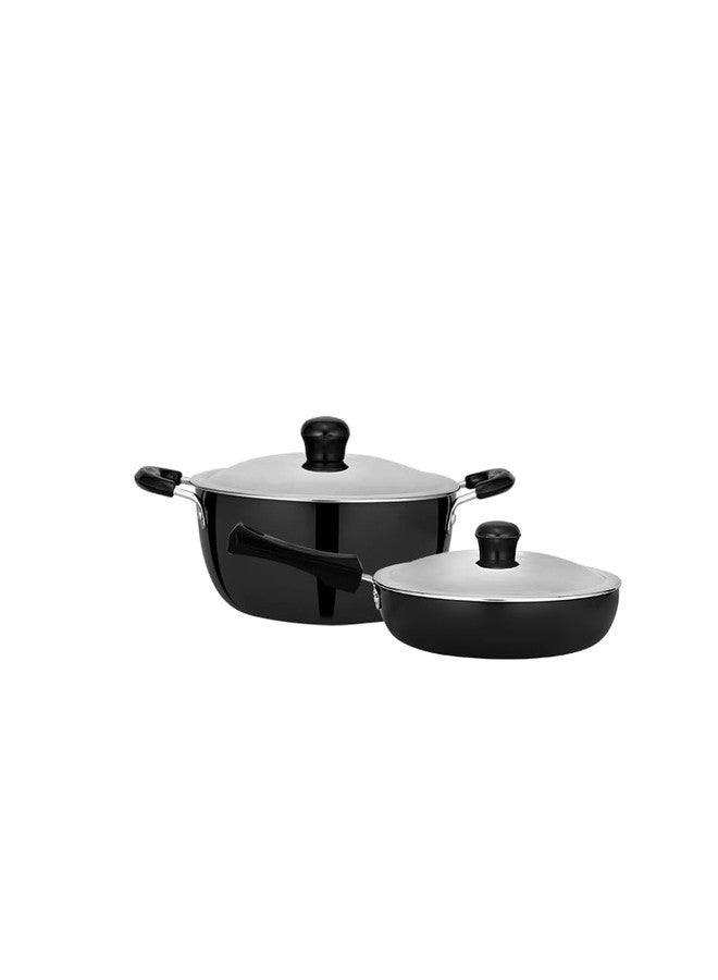 Chakmak Ares Hard Anodized Kadhai 3lit, and Frypan Induction 24cm Cookware 2 Pcs Combo Set - Image 2