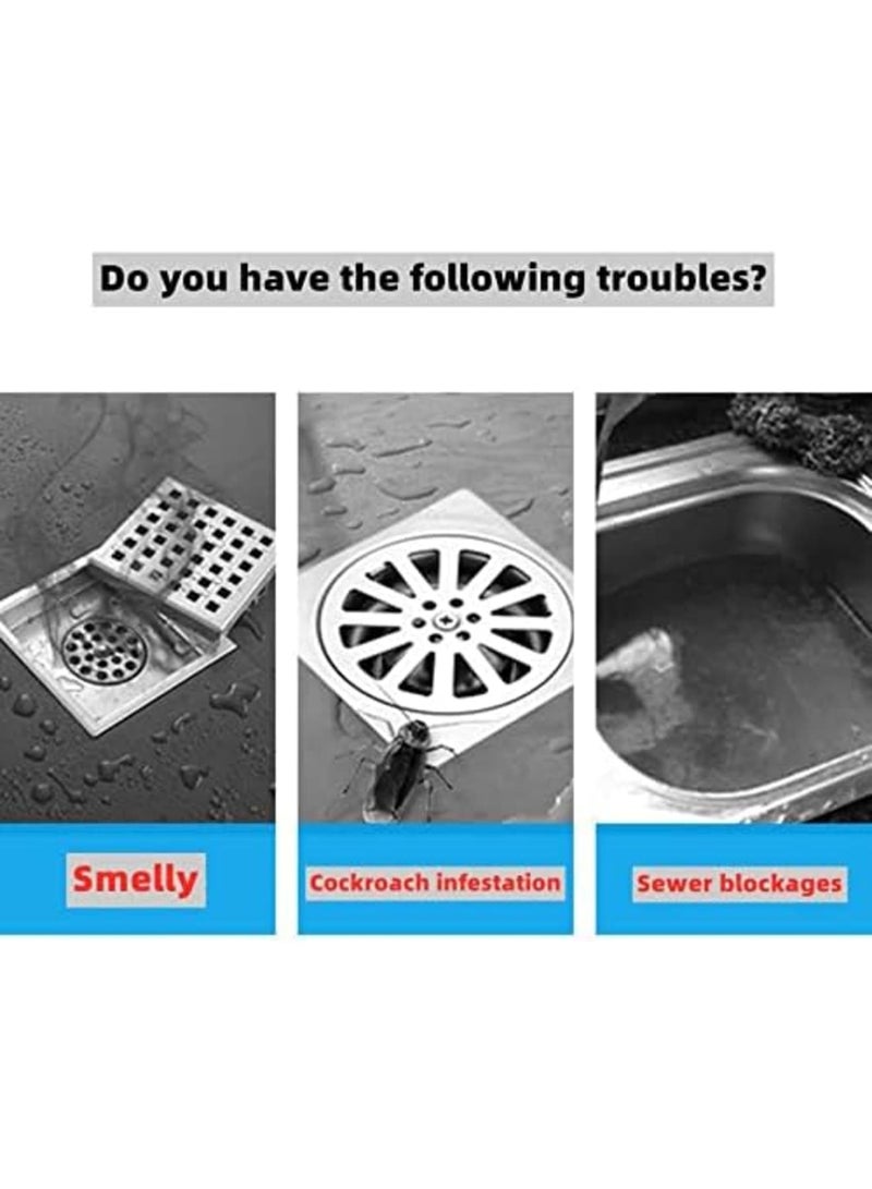 Tub Stopper Silicone Floor Drain Anti-Odor Mat, Sewer Mat Deodorizing Drain Plugs, Kitchen Seal Sewer Deodorization Cover for Kitchen, Bathroom and Laundry (5.7x5.7 Inch) - Image 5
