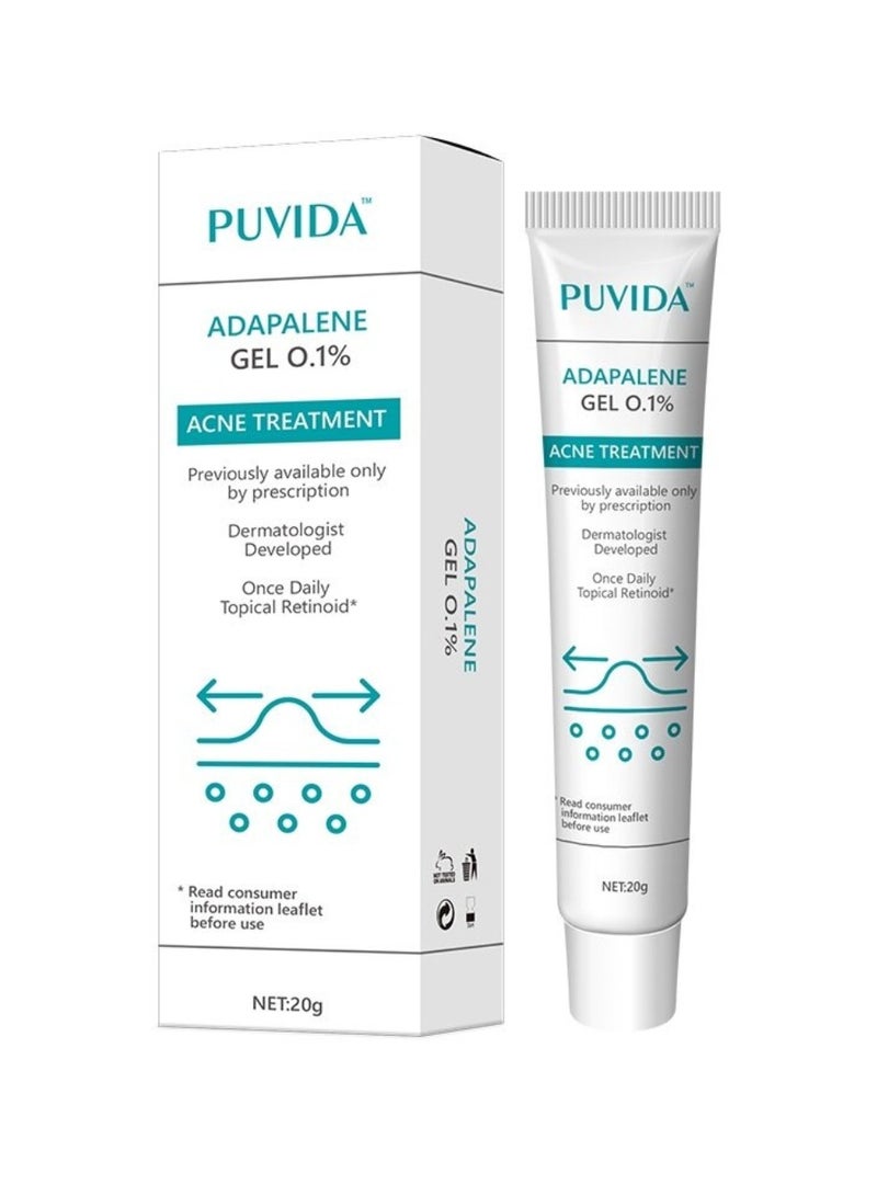 PUVIDA Acne Treatment Cream Acne Treatment Ointment Gel Adapalene Gel for Acne Treatment Gentle Moisturizing Acne Removing Gel Pimple and Acne Removal Anti Acne and Treatment Gel 20G - Image 1