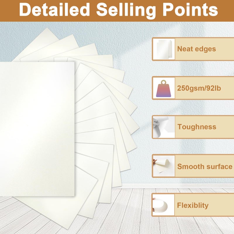 Silunkia 28 Sheets Cream Shimmer Cardstock 8.5 x 11 Off White Paper, 92lb Heavyweight Glossy Paper Card Stock for DIY Cards Making, Business Cards, Wedding Invitations, School Crafting, Menus - Image 3