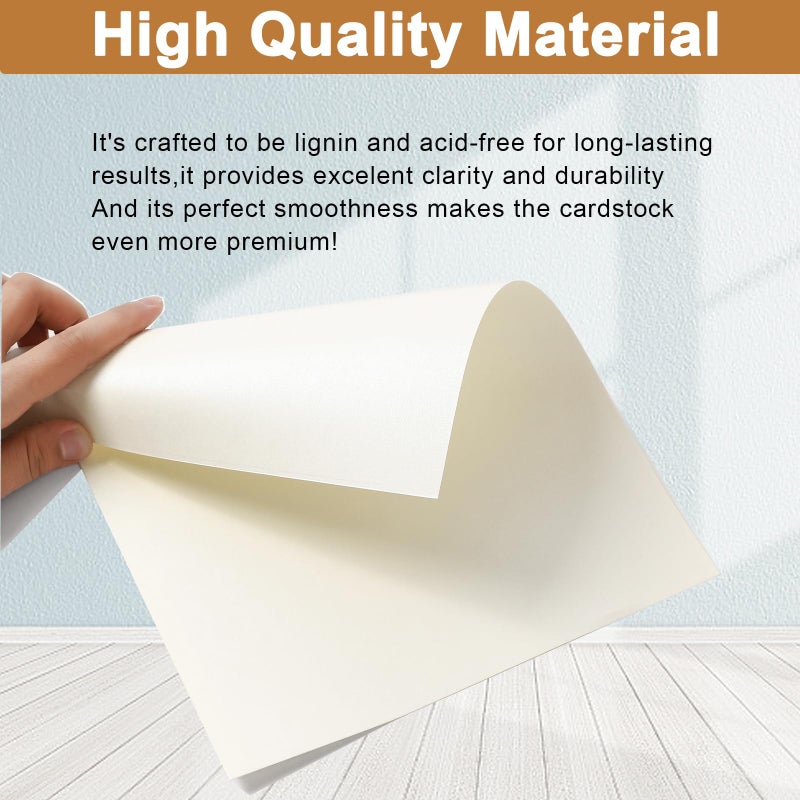 Silunkia 28 Sheets Cream Shimmer Cardstock 8.5 x 11 Off White Paper, 92lb Heavyweight Glossy Paper Card Stock for DIY Cards Making, Business Cards, Wedding Invitations, School Crafting, Menus - Image 4