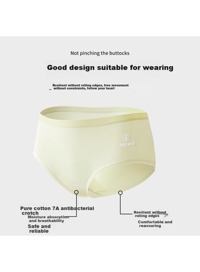 Yuzhaolin Women's Pure Cotton Underwear, New Style, 7a Grade Antibacterial Crotch, Seamless Breathable Mid-rise Young Women's Triangle Panties, XL - Image 3