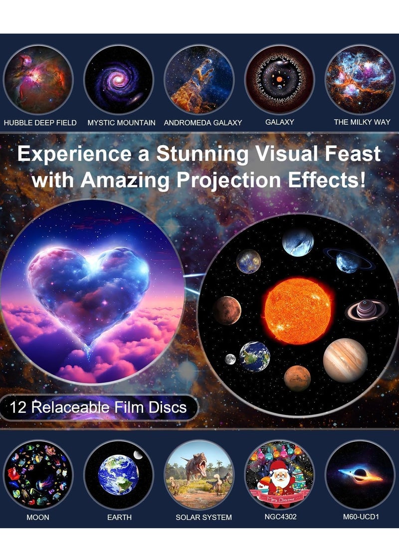 ELTRAZONE Galaxy Projector for Bedroom, 12-in-1 Star Projector Galaxy Light, HD Nebula Night Light Planetarium Projector with Timer, LED Space Galaxy Lamp for Adults, Kids, and Children – Perfect for Relaxation, Sleep, and Home Décor - Image 2