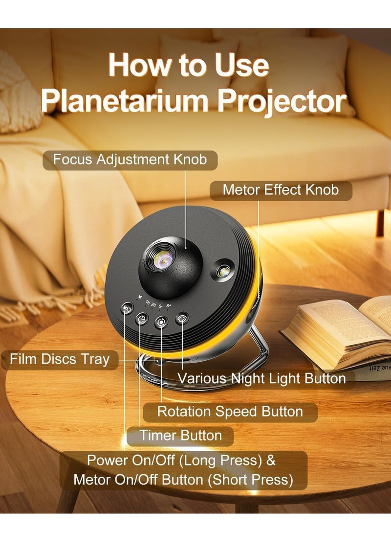 ELTRAZONE Galaxy Projector for Bedroom, 12-in-1 Star Projector Galaxy Light, HD Nebula Night Light Planetarium Projector with Timer, LED Space Galaxy Lamp for Adults, Kids, and Children – Perfect for Relaxation, Sleep, and Home Décor - Image 4