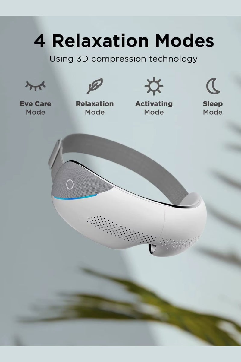 DIGI CORE Electric Eye Mask Massager With Heat Wireless & 180 Foldable, Rechargeable Massager, Bluetooth Music, Voice Broadcast & 4 Modes Relieves Eye Strain, Migraines & Improves Sleep Eye Visible Massager Sleep Music Smart Eye Compression Massage Glasses - Image 5
