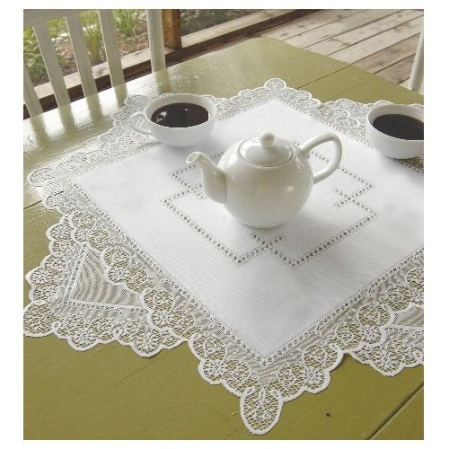 Heritage Lace Prelude 42-Inch by 42-Inch Table Topper, Ecru - Image 2