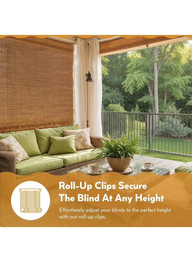 RADIANCE Outdoor Roller Shades for Porch or Patio Privacy Screen, Roll-up Bamboo Blinds for Windows, Cocoa, 72" W x 72" L - Image 5