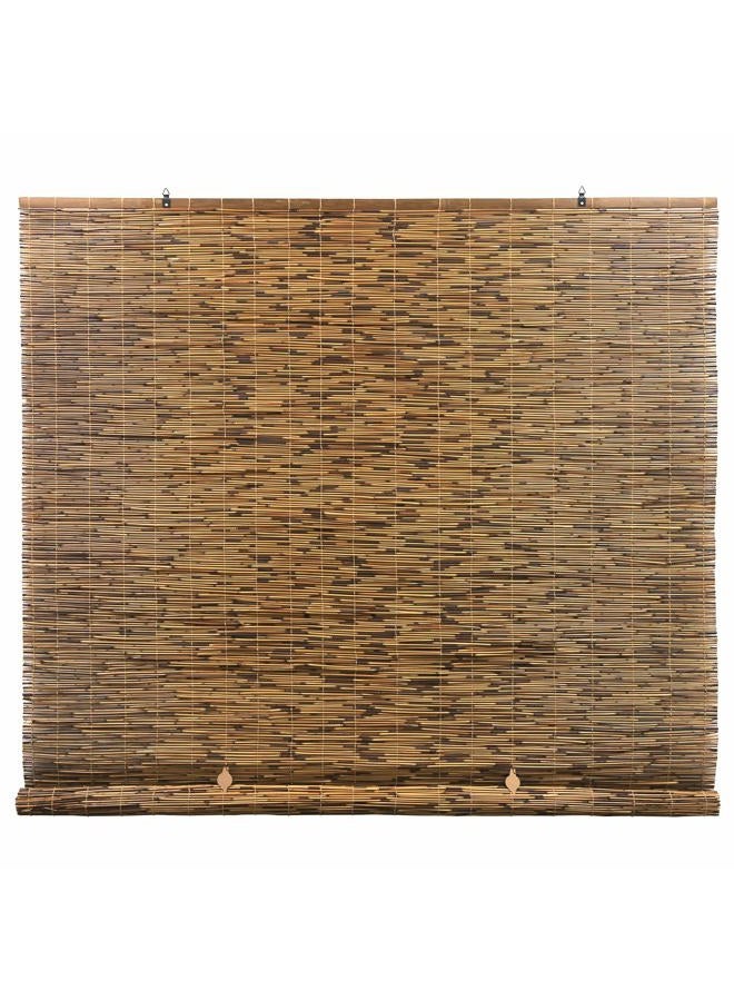 RADIANCE Outdoor Roller Shades for Porch or Patio Privacy Screen, Roll-up Bamboo Blinds for Windows, Cocoa, 72" W x 72" L - Image 1