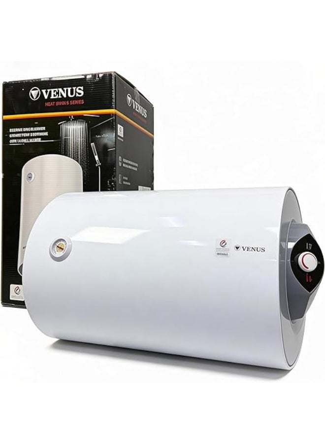 Venus Electric Storage Water Heater, 80 Litres Capacity, Glass-Lined, Horizontal Mountable -VH-80HX - Image 1
