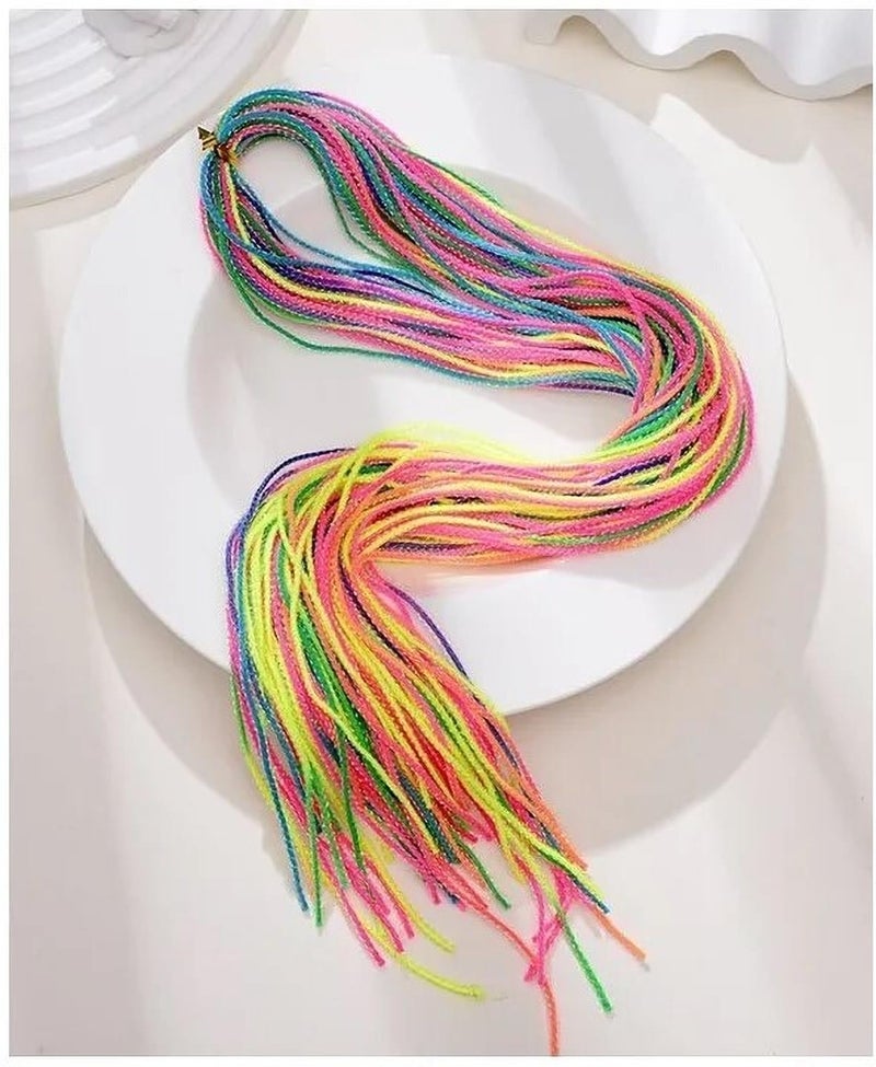 EvoNest Colourful Hair Braiding String 30 Pieces for Women & Girls, Rainbow Wrap Rope Band, Hair Styling Accessories - 82cm (14Y) Multicolour - Image 2