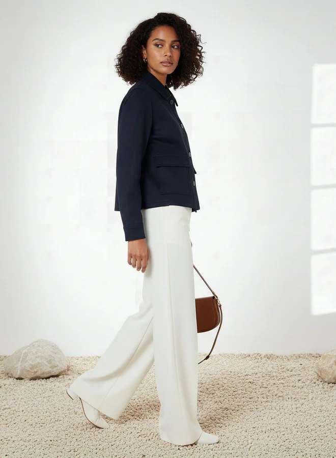 Splash FAV Regular Polyester Blend Shacket with Pockets