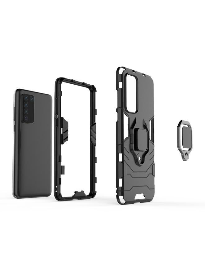 اس-توب جراب لهاتف Huawei P40 PC + جراب واقٍ مقاوم للصدمات من مادة TPU مع حامل حلقي مغناطيسي - Image 4