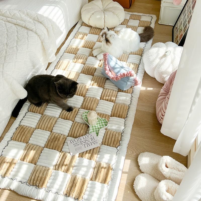 Fuzzy Couch Covers for Pets, Couch Protector for Dogs Garden Chic Cotton Protective Couch Cover, Pet Mat Bed Couch Cover (17.7 x 17.7in, Light Coffee) - Image 3