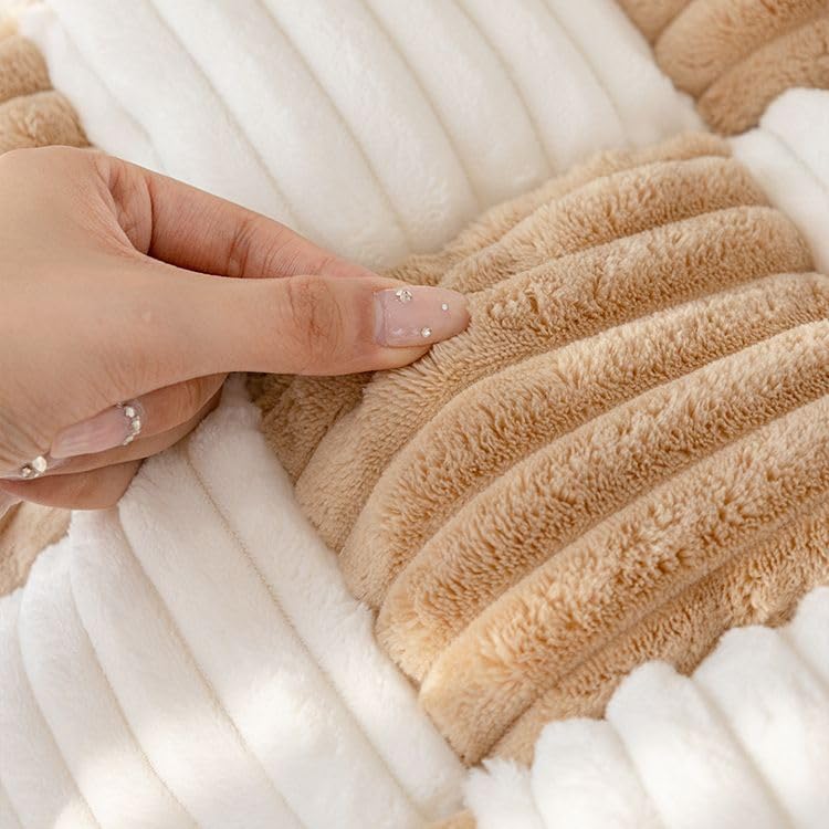 Fuzzy Couch Covers for Pets, Couch Protector for Dogs Garden Chic Cotton Protective Couch Cover, Pet Mat Bed Couch Cover (17.7 x 17.7in, Light Coffee) - Image 2