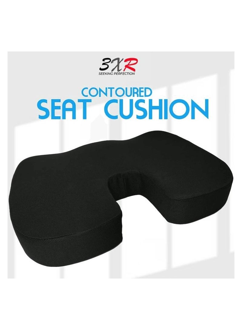 3XR High Quality Pillow Seat Cushion For Car Chair Home Office, Contoured Seat Cushion Memory Foam Pillow, 1 Pcs Black - Image 1
