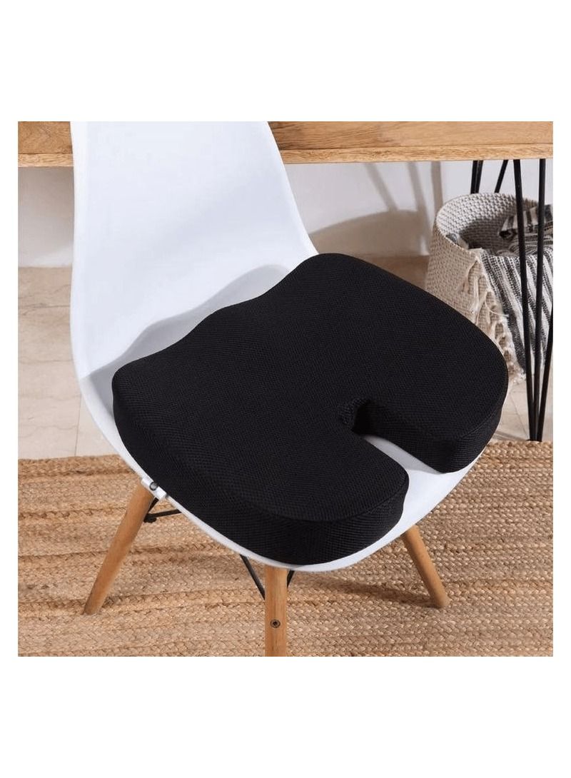 3XR High Quality Pillow Seat Cushion For Car Chair Home Office, Contoured Seat Cushion Memory Foam Pillow, 1 Pcs Black - Image 3