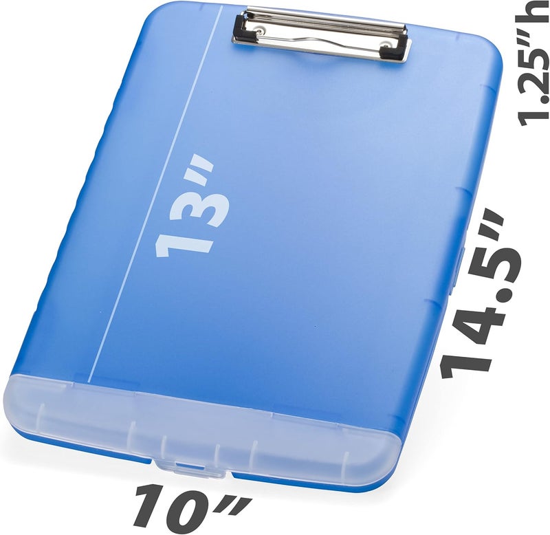 Officemate Slim Clipboard Storage Box in Translucent Blue - Model 83304 - Image 3