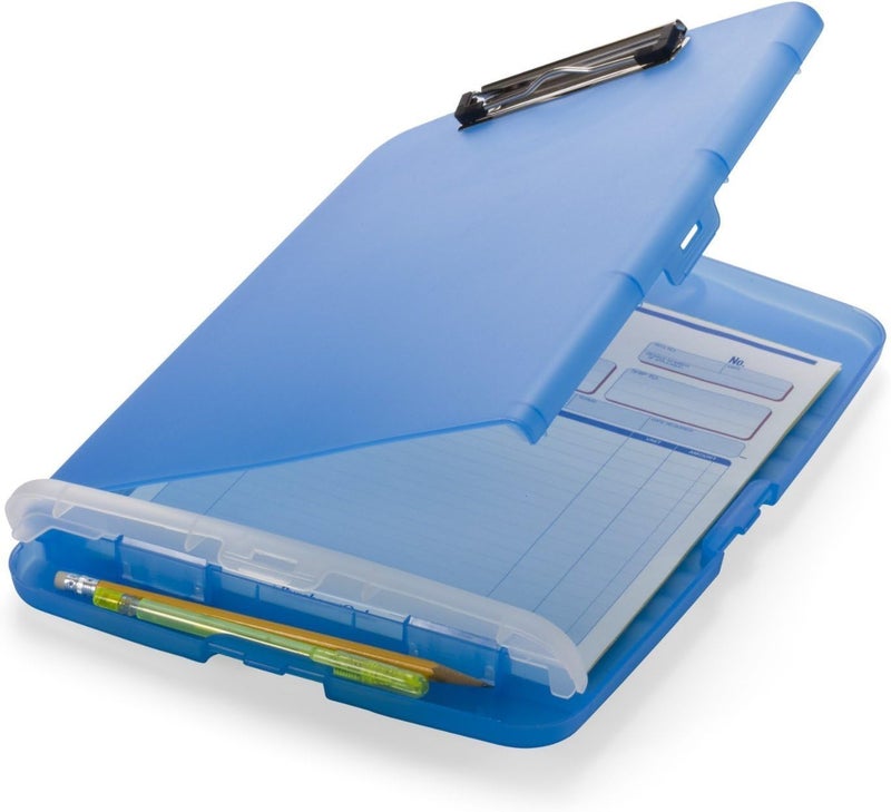 Officemate Slim Clipboard Storage Box in Translucent Blue - Model 83304 - Image 1
