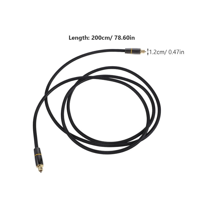 Spdif 5.1 Optical Digital Audio Cable 2m Fiber Optic Audio Cord for Home Theater Systems with Yellow Ring Connector - Image 2