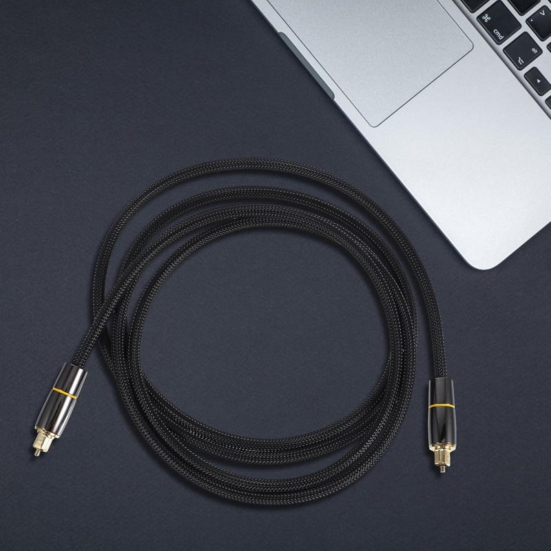 Spdif 5.1 Optical Digital Audio Cable 2m Fiber Optic Audio Cord for Home Theater Systems with Yellow Ring Connector - Image 5