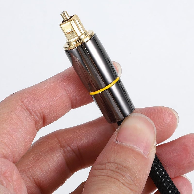 Spdif 5.1 Optical Digital Audio Cable 2m Fiber Optic Audio Cord for Home Theater Systems with Yellow Ring Connector - Image 4