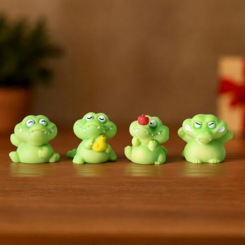 CraftVatika Cute Animal Figurines Showpiece | Animal Car Dashboard Decorations, Car Dashboard Animals, Crocodile Figurine | Living Room, Office, Table | Festive Decor - Image 1