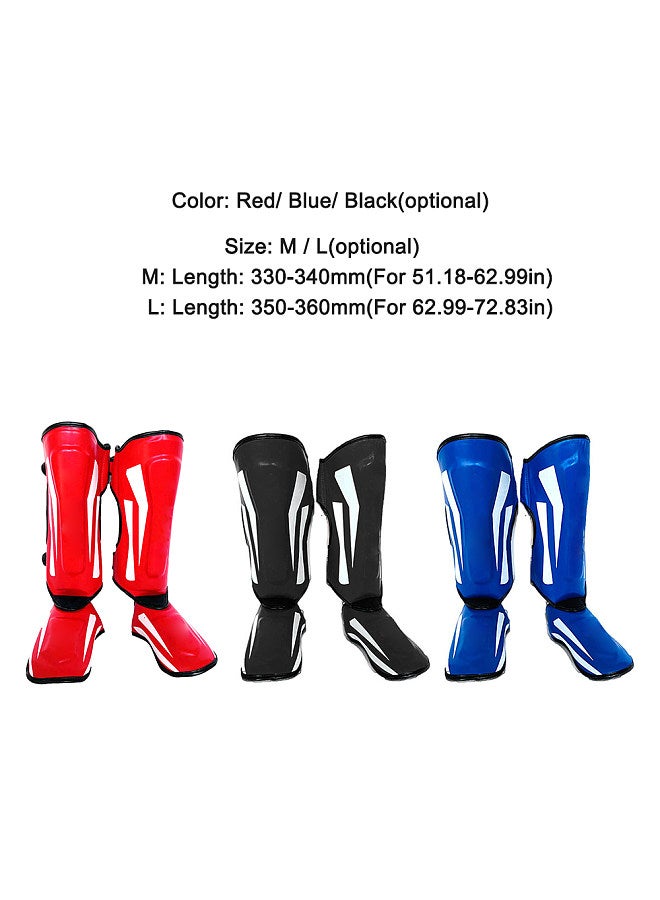 Generic Martial Arts Shin Guards PU Leather Leg Foot Protector Thicken Protective Pads for Kickboxing MMA Training Sparring Equipment - Image 2