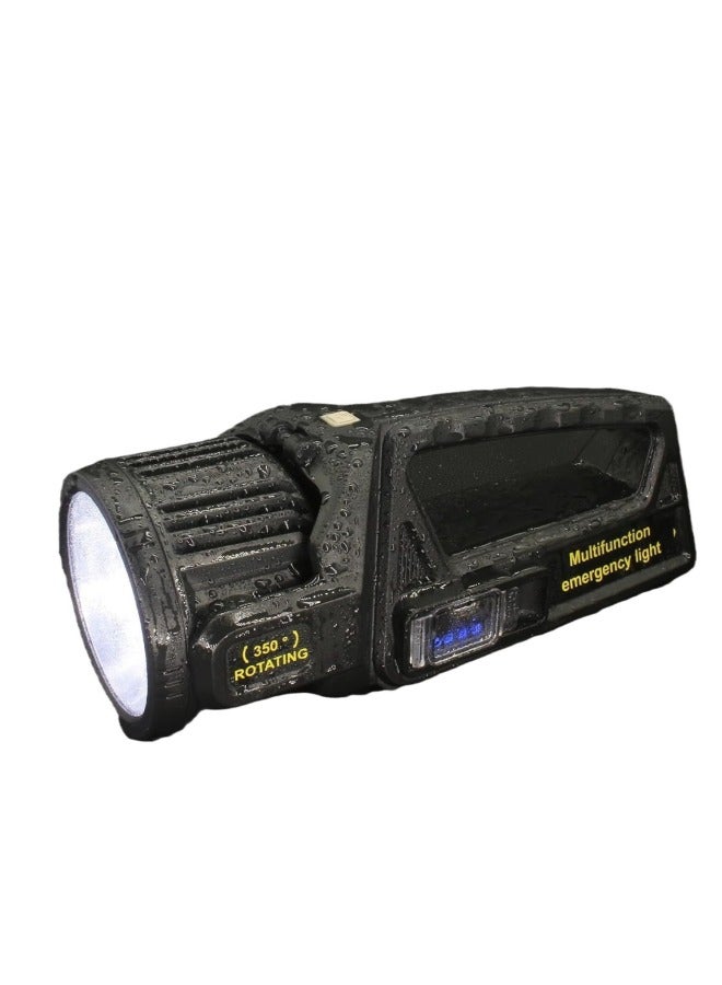 Multifunctional Strong Light Flashlight Rechargeable LED Solar Searchlight Outdoor High-power Lighting Strong Light Portable Lamp-Color:Small Size - Image 5