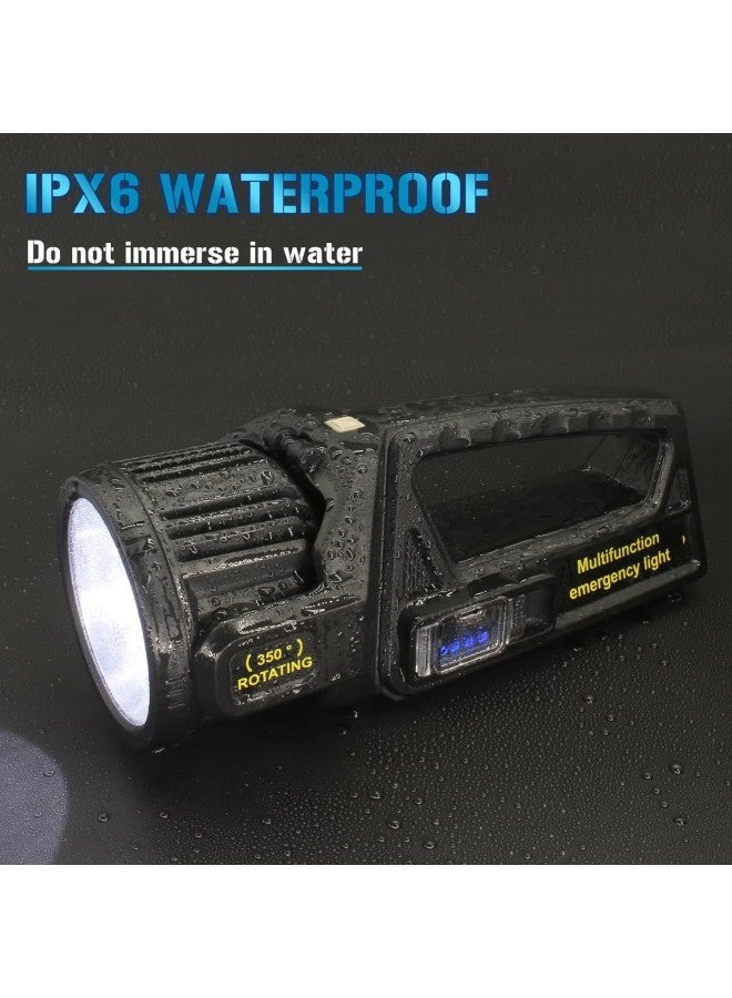 Multifunctional Strong Light Flashlight Rechargeable LED Solar Searchlight Outdoor High-power Lighting Strong Light Portable Lamp-Color:Small Size - Image 2