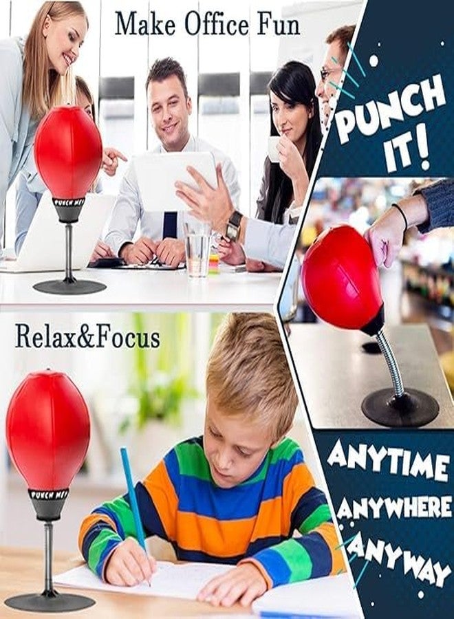 KACHKIT Desktop Punching Bag Stress Buster,Boxing Punch Ball with Suction Cup,Stress Relief Speed Ball for Office & Home,Fun Desk Toy for Kids,Boxing Kit with Pump for Stress Relief【RED】. - Image 5
