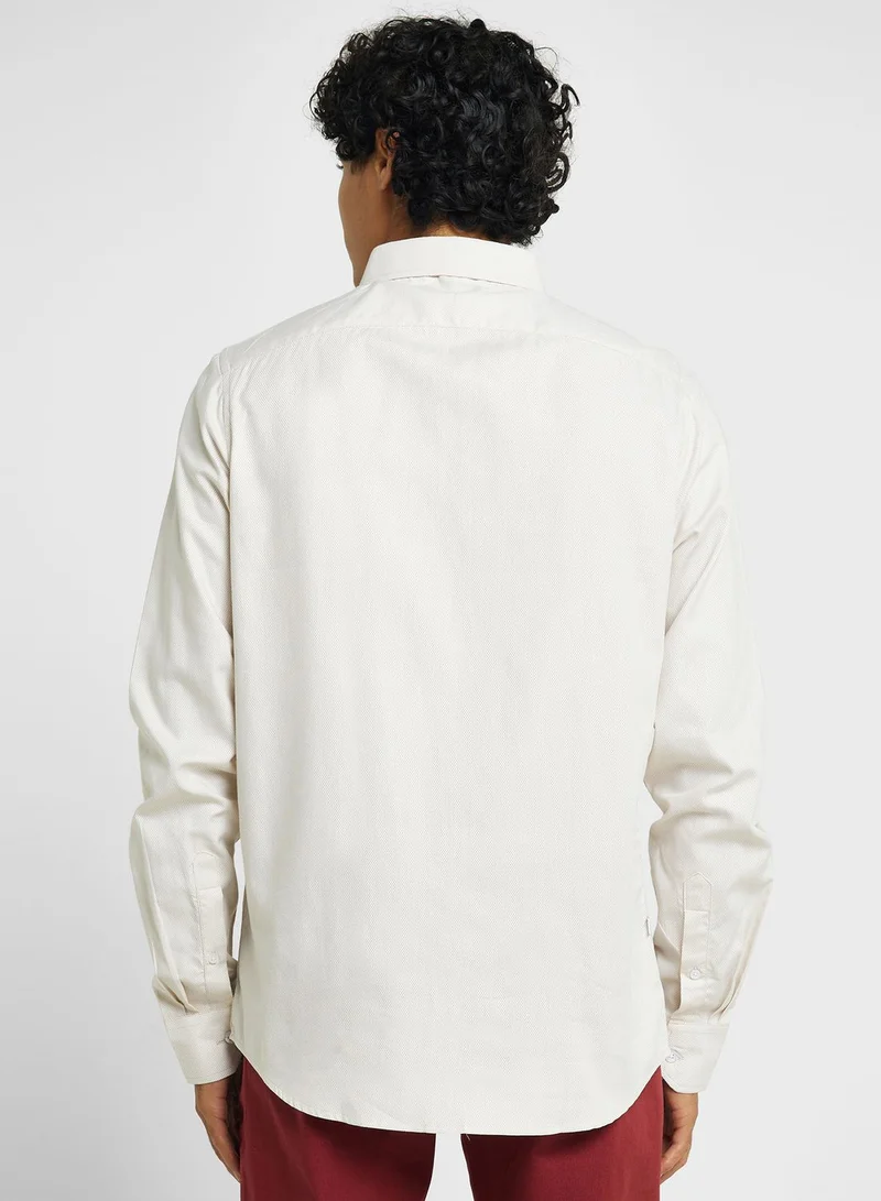 توماس سكوت Thomas Scott Spread Collar Classic Slim Fit Pure Cotton Casual Shirt