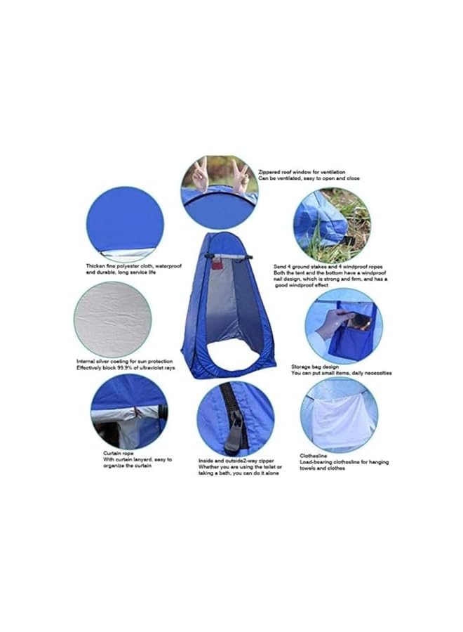 Green Tiger Multi-Use Outdoor Changing Clothes Tent Pop Up Shower Tent Portable Folding Toilet Tent With Carry Bag/Beach Dressing Changing Room/Outdoor Tent Suitable For Shower/Camping/Beach (Blue) - Image 4