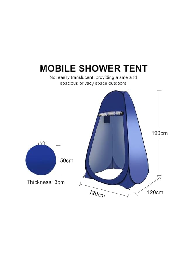 Green Tiger Multi-Use Outdoor Changing Clothes Tent Pop Up Shower Tent Portable Folding Toilet Tent With Carry Bag/Beach Dressing Changing Room/Outdoor Tent Suitable For Shower/Camping/Beach (Blue) - Image 2