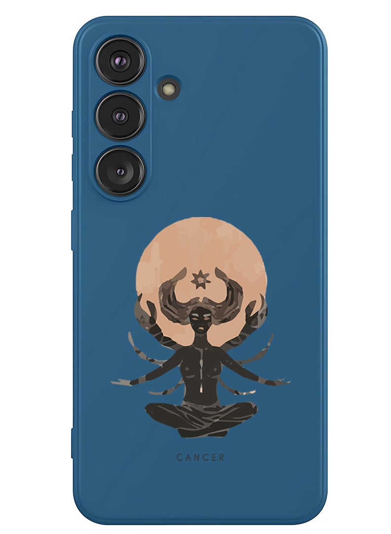 Theodor Protective Slim Fit Case Liquid Silicone Cover with Full Body Protection Anti-Scratch Shockproof Case For Samsung Galaxy S25 (Blue) - Cancer - Image 1
