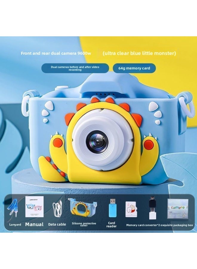 Generic Kids Camera HD Toy Photographable Girl Birthday Gift Digital Camera-Body Color:Dual Camera 9600w Monster Blue + 128g + Can Be Connected To Mobile Phone  - Image 2