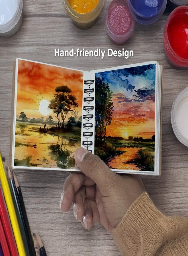 The Crafthives Van Gogh Fishing in Spring Pocket Sketchbook | Wooden Hardcover Mini Art Book | 250 GSM Paper | Spiral Bound Travel Sketch Pad for Watercolour & Mixed Media - Image 3