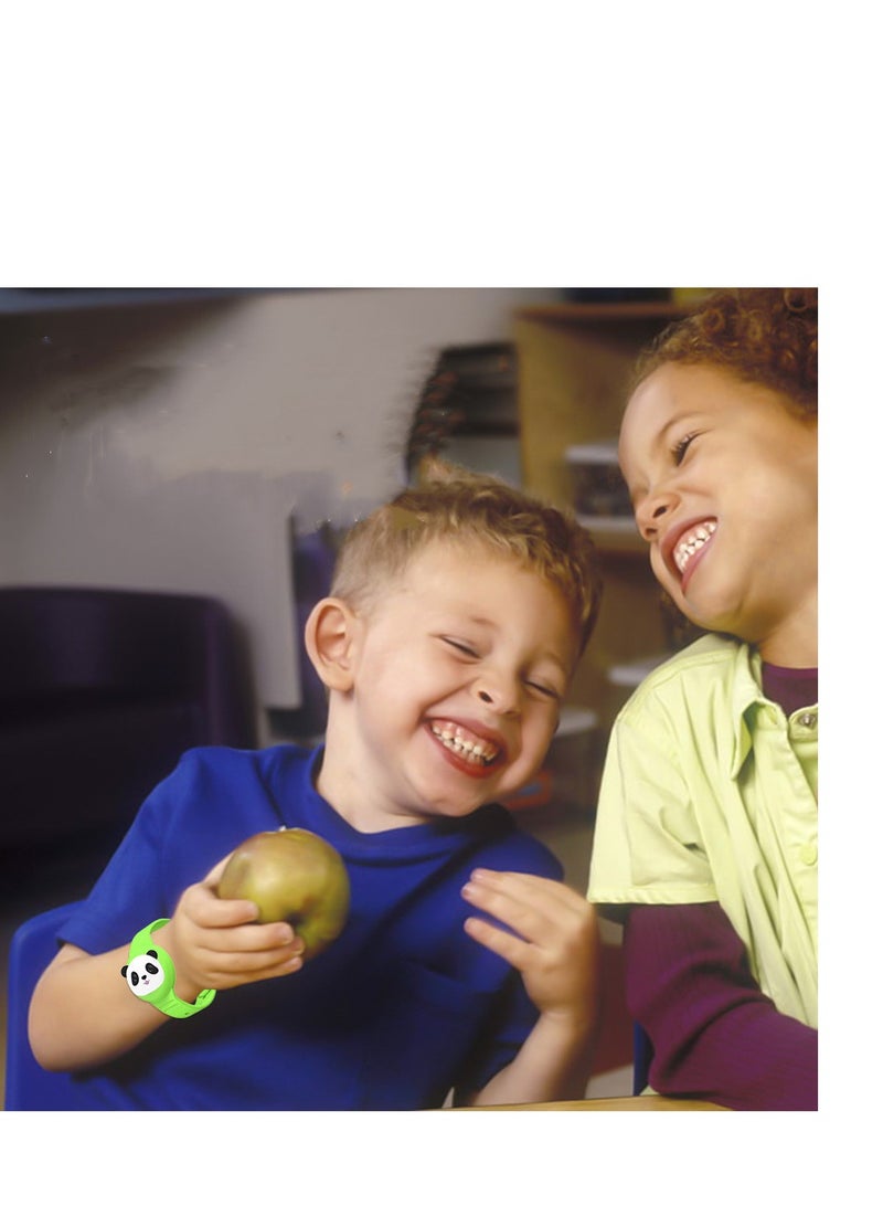 2Pack Airtag Bracelet for Kids, Cute Cartoon Air Tag Holder Watch Band Adjustable Apple AirTag Wristband Soft Silicone Air Tag Protective Case for Toddler Child Teen(Green)) - Image 2