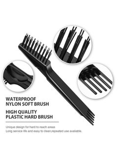 BOAO 2 Pieces Hair Brush Cleaning Tool Comb Cleaning Brush Comb Cleaner Brush Hair Brush Cleaner Mini Hair Brush Remover For Removing Hair Dust Home And Salon Use (Wooden Handle Rake Black)  - Image 2