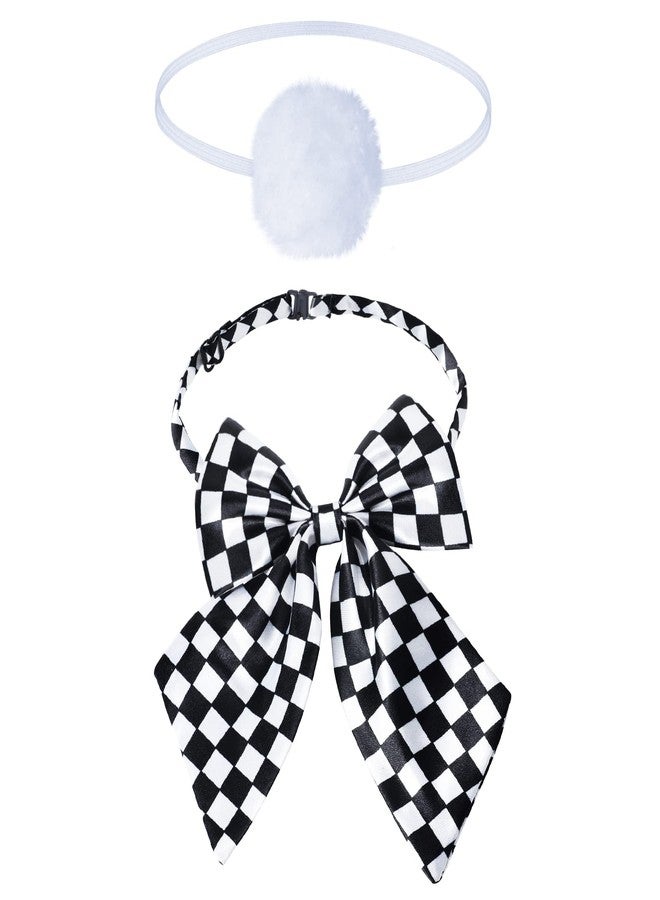 Keymall Easter Wonderland White Rabbit Accessory Kit 5Pcs Bunny Ear Tail Bowtie Round Glasses Bag Props For Easter Halloween (Set A) - Image 4