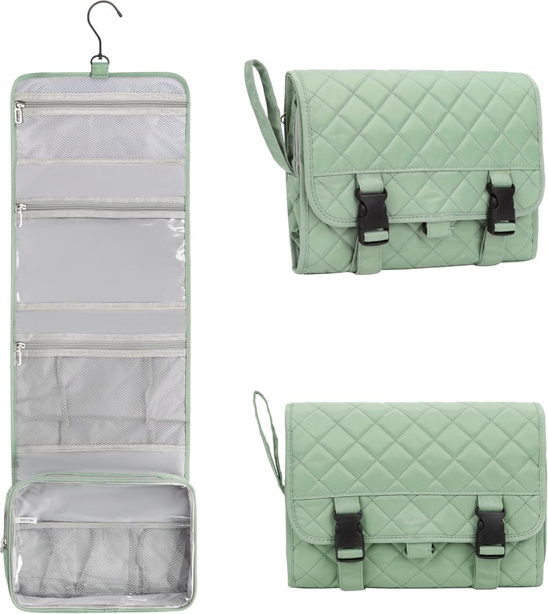 Relavel Hanging Toiletry Bag for Traveling, 01 Green, Large, Hanging Toiletry Bag for Women - Image 1