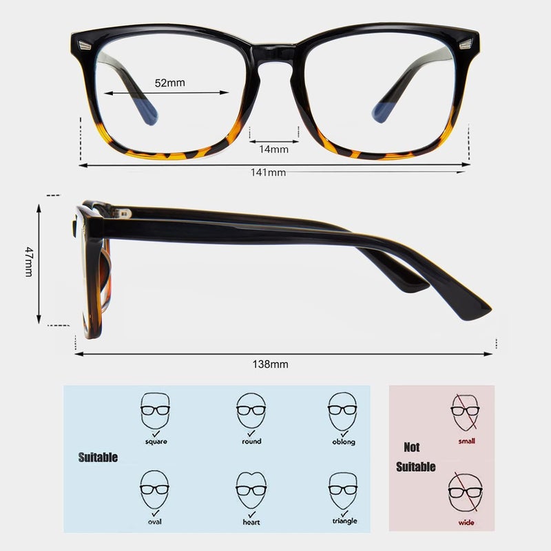 MAXJULI Blue Light Blocking Glasses,Computer Reading/Gaming/TV/Phones Glasses for Women Men(Black/Leopard) - Image 3
