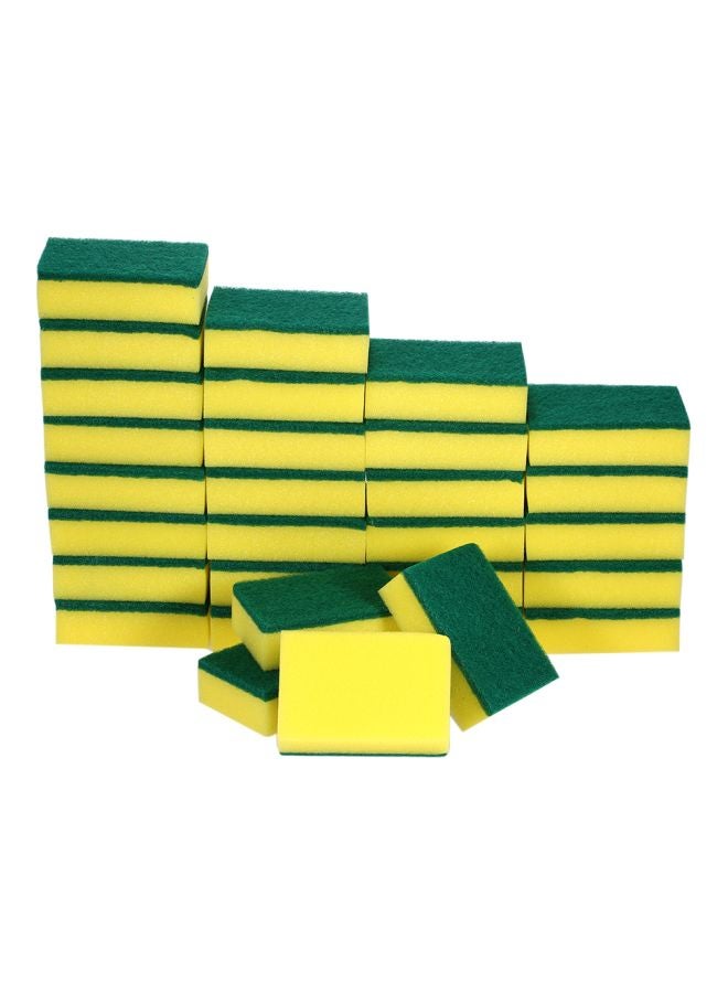 Loquat 30-Piece Multi-purpose Double-Faced Sponge Set Green/Yellow 32x7x30.5cm - Image 1