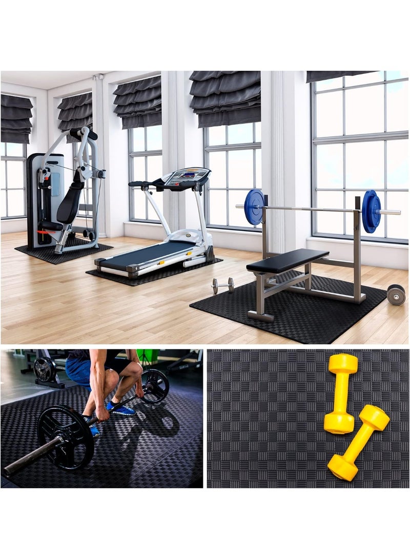 سجادات أرضية متشابكة فوم 1 متر مربع، 4 بلاطات، سمك 16 مم × طول 50 سم × عرض 50 سم للأطفال ومعدات التمارين الرياضية المنزلية، أسود - Image 4