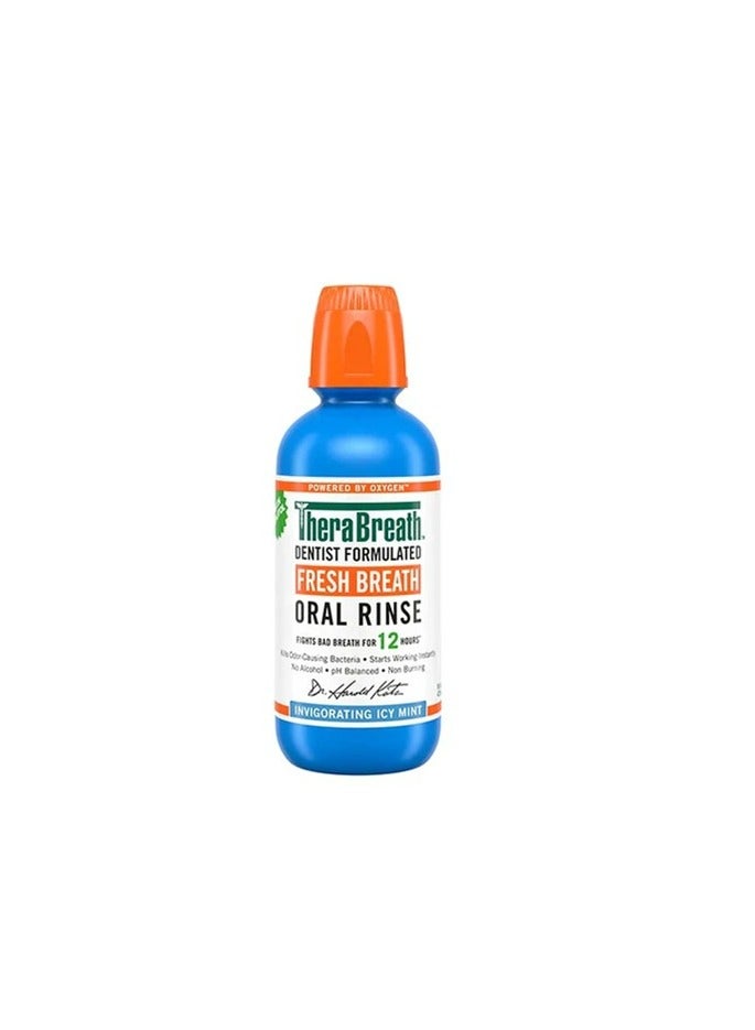 Therabreath Fresh Breath Oral Rinse Icy Mint 473 mL